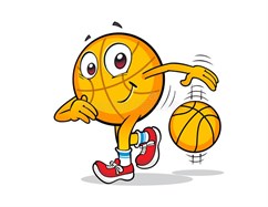 Cartoon Basketbal Mascotte Illustratie Van Een Tekenfilm Met Op Witte Achtergrond 175715253